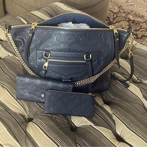 Louis Vuitton Empriente Noir leather shoulder bag and wallet combo!!